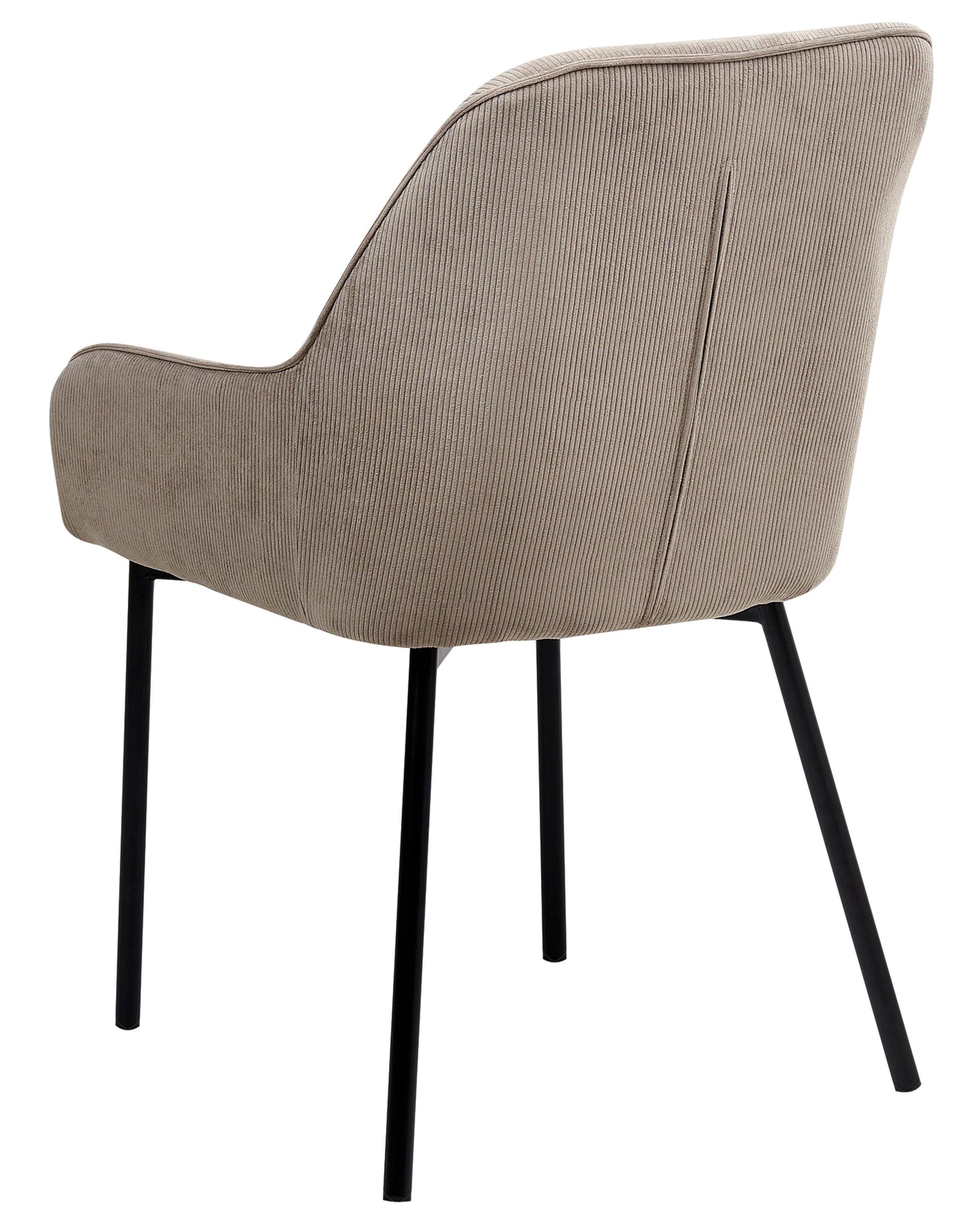 Beliani Esszimmerstuhl 2er Set aus Cord Glamourös LOVERNA