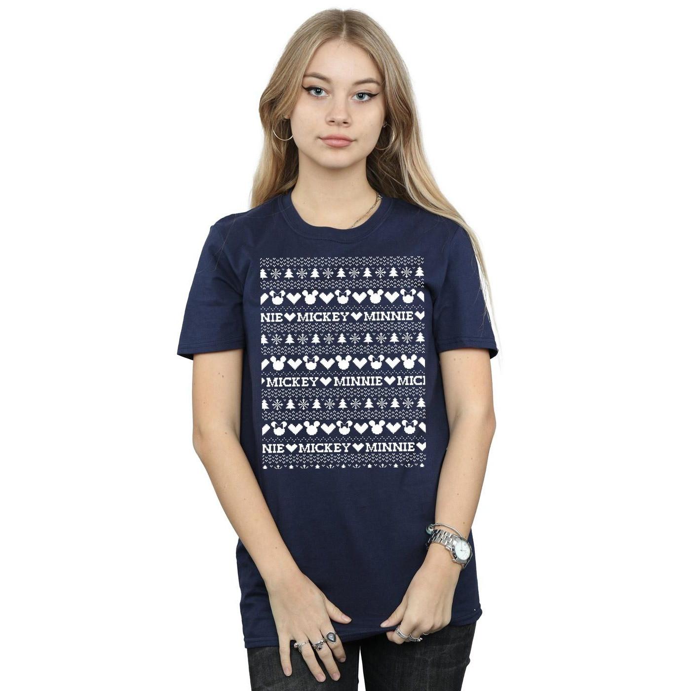 Disney Mickey und Minnie Maus Weihnachtspullover-Stil T-Shirt