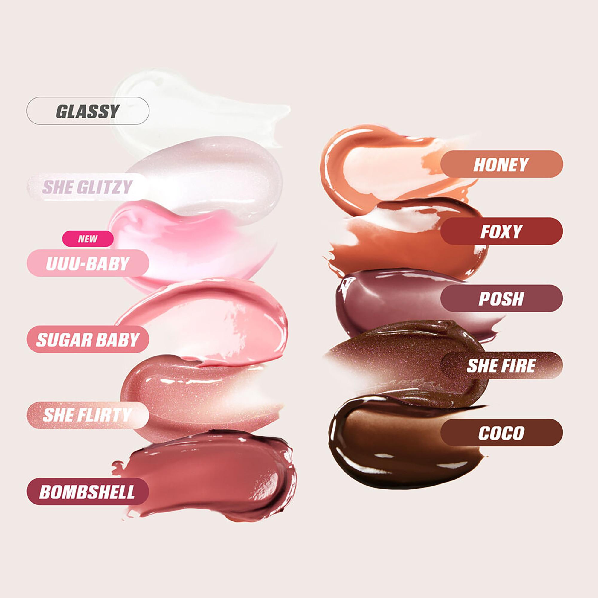 Huda Beauty FAUX FILLER LIP GLOSS FOXY Faux Filler - Hochglänzender Lipgloss