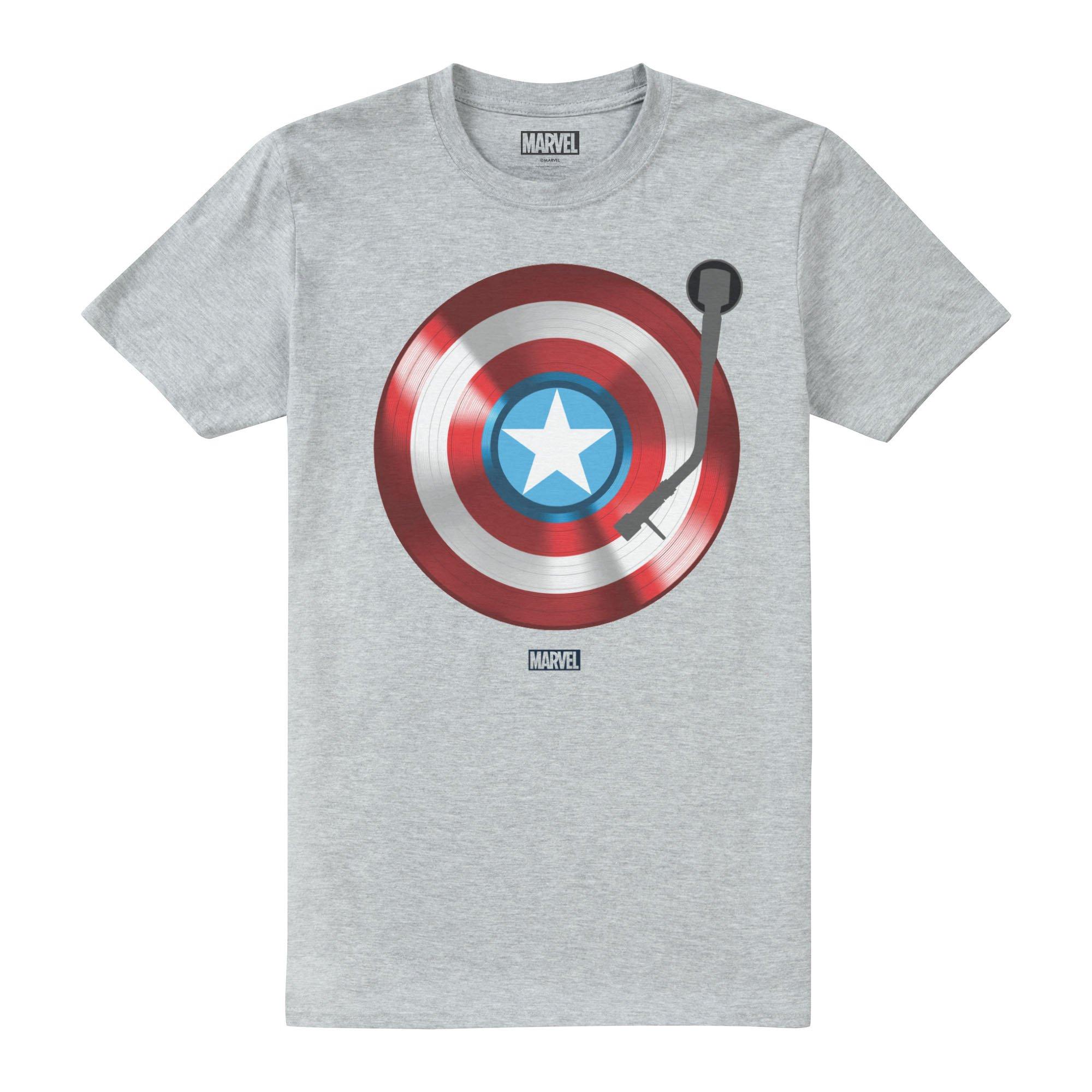 CAPTAIN AMERICA Record T-Shirt mit Schild-Print