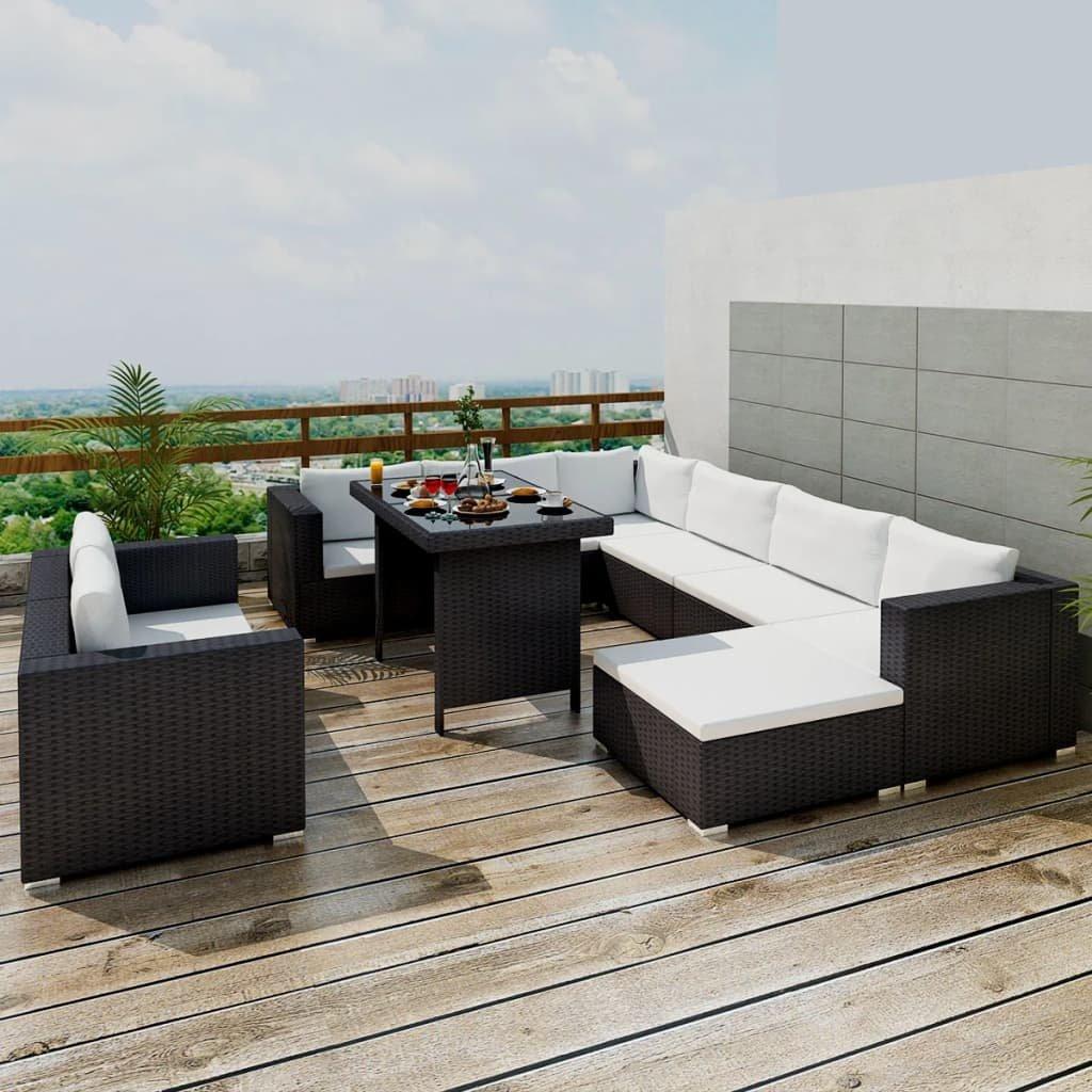 VidaXL Esstisch und stühle poly-rattan