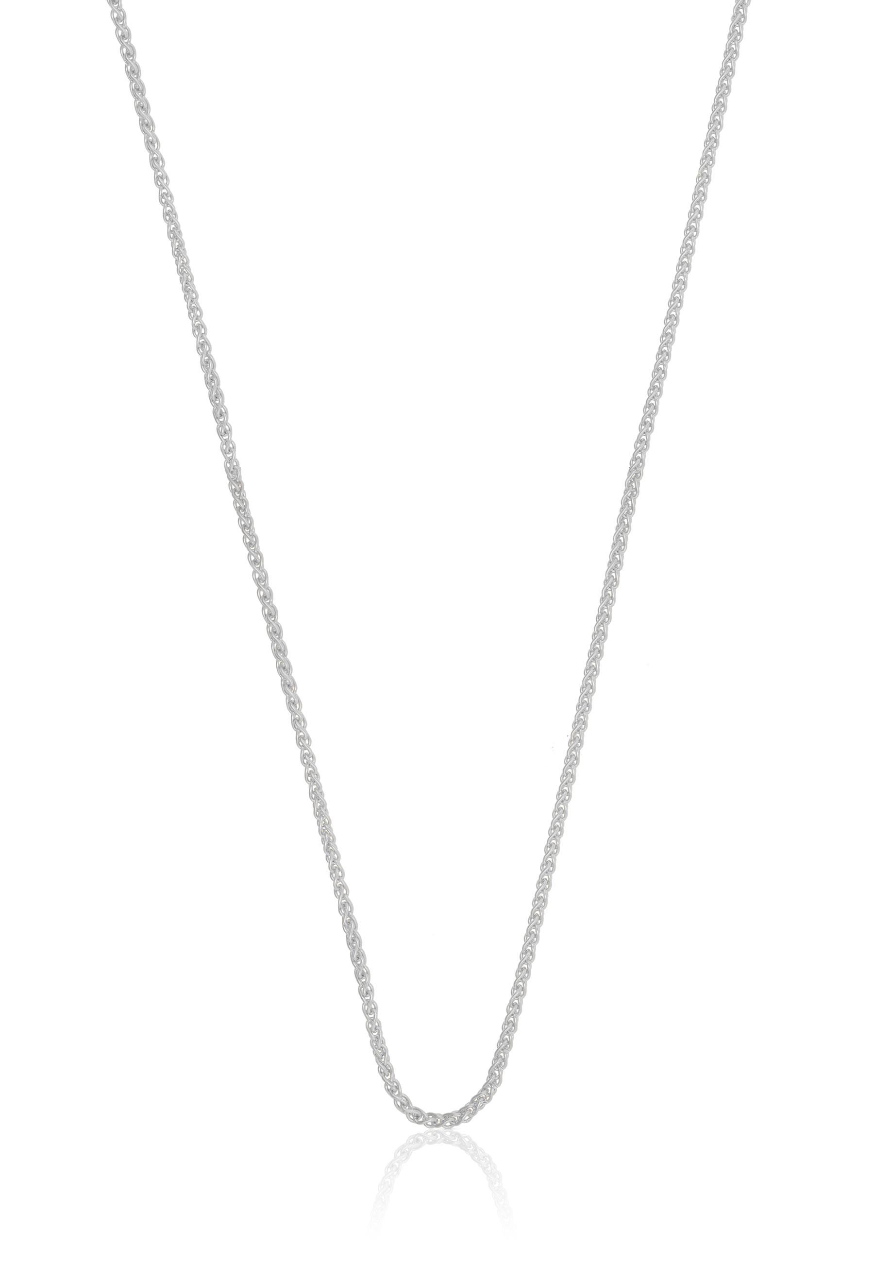 MUAU Schmuck Collier Zopf Weissgold 375, 1.2mm, 50cm