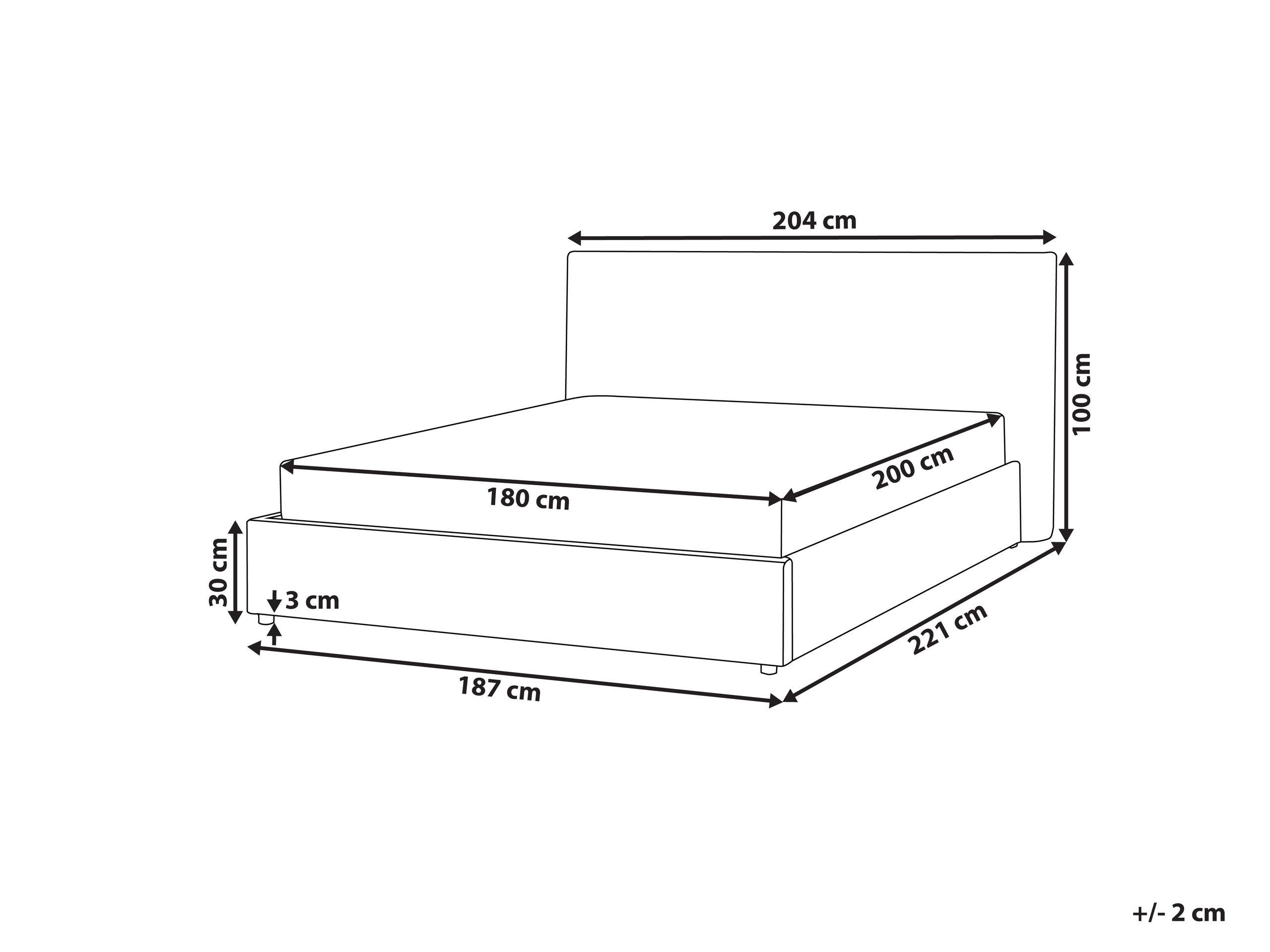 Beliani Bett mit Lattenrost aus Samtstoff Klassisch LAVAUR