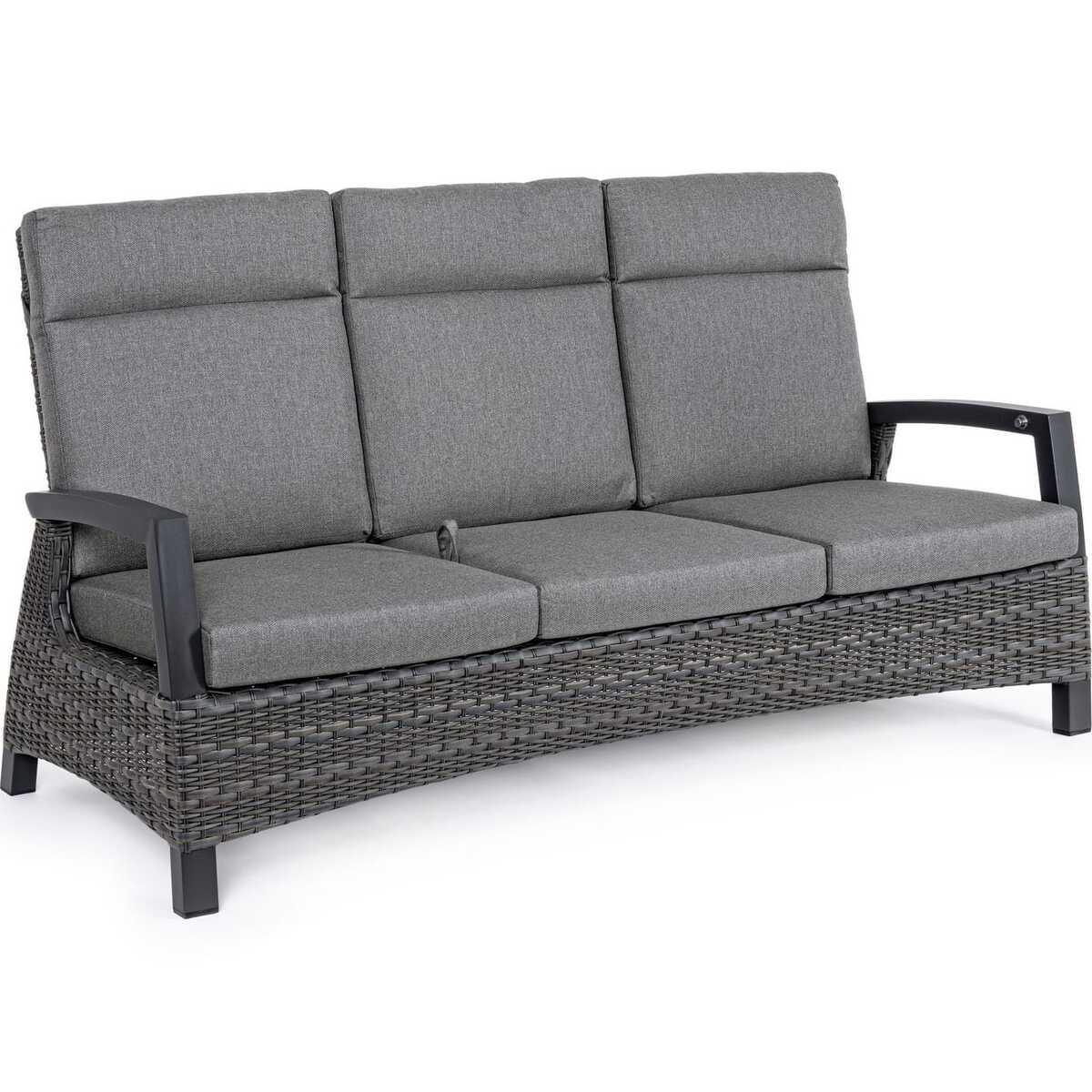 mutoni Garten Liegesofa Britton 3-Sitzer anthrazit