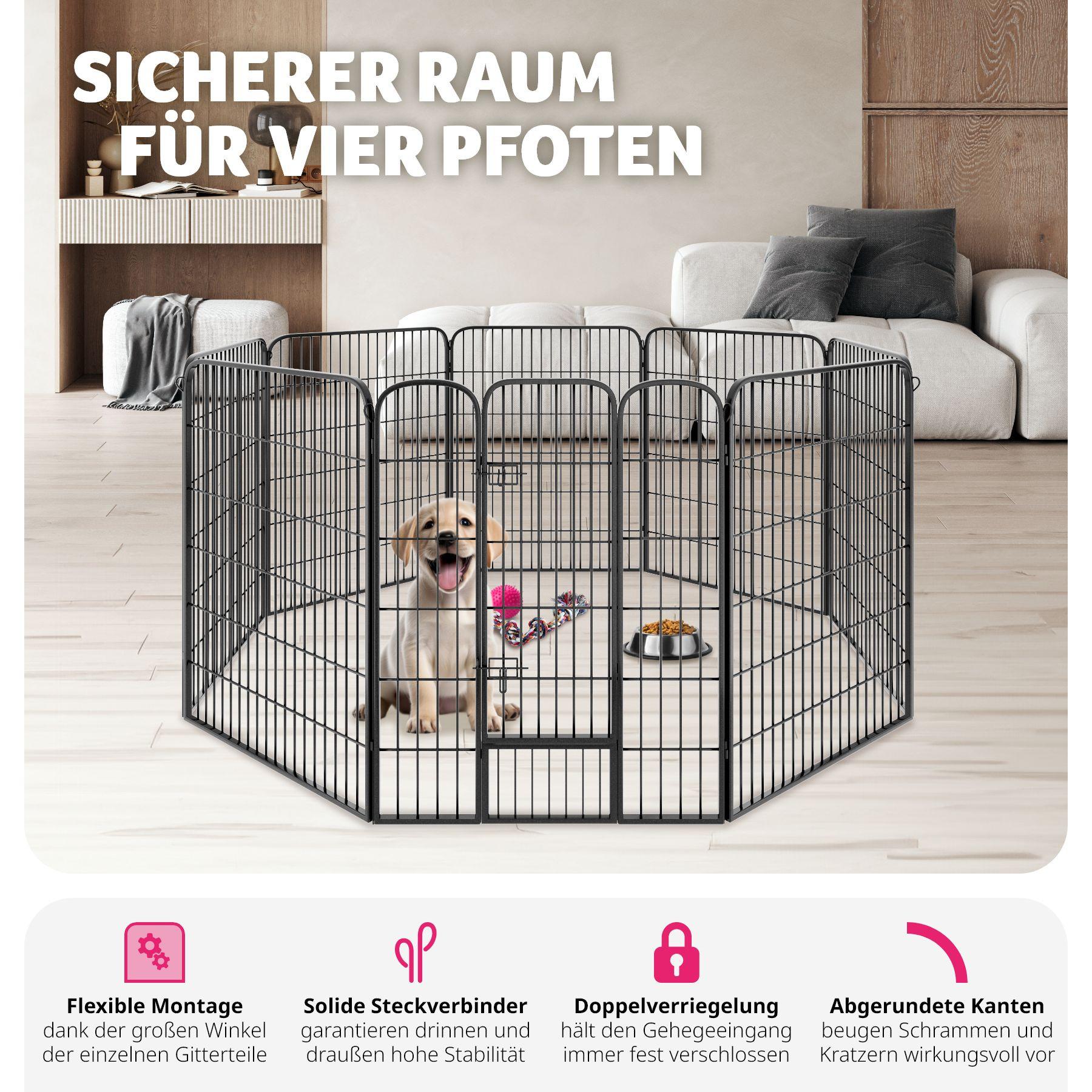 Tectake Welpenauslauf 8-eckig