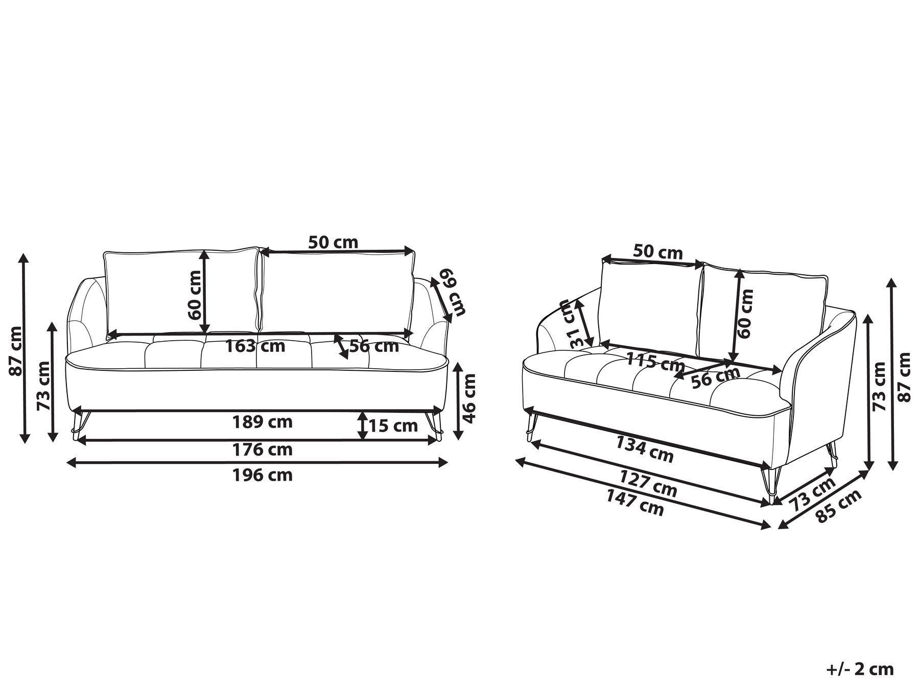 Beliani Wohnzimmer Set aus Polyester Modern HOBRO