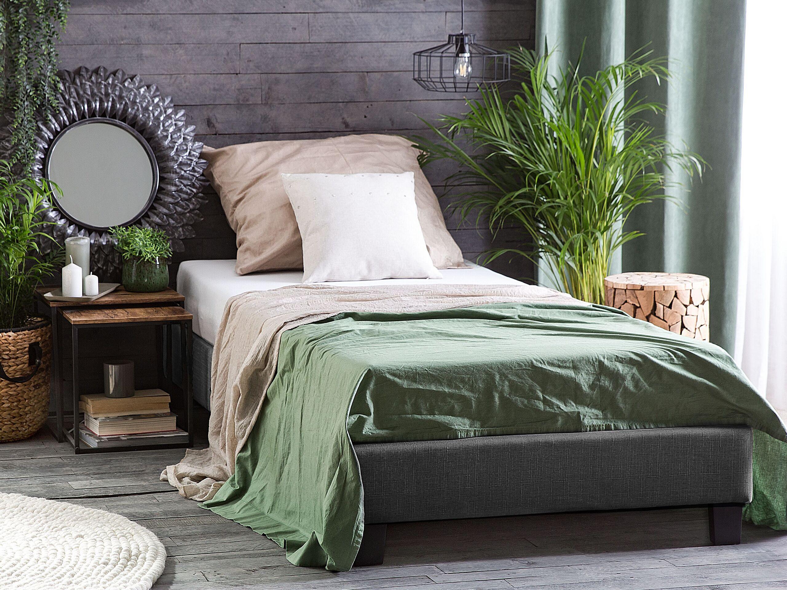 Beliani Bett mit Lattenrost aus Polyester Klassisch ROANNE