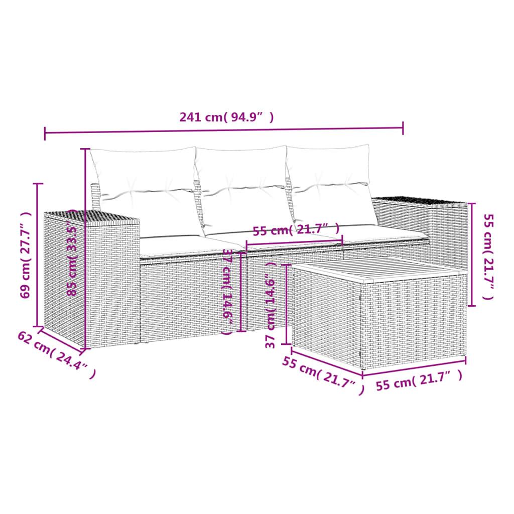 VidaXL Garten sofagarnitur poly-rattan