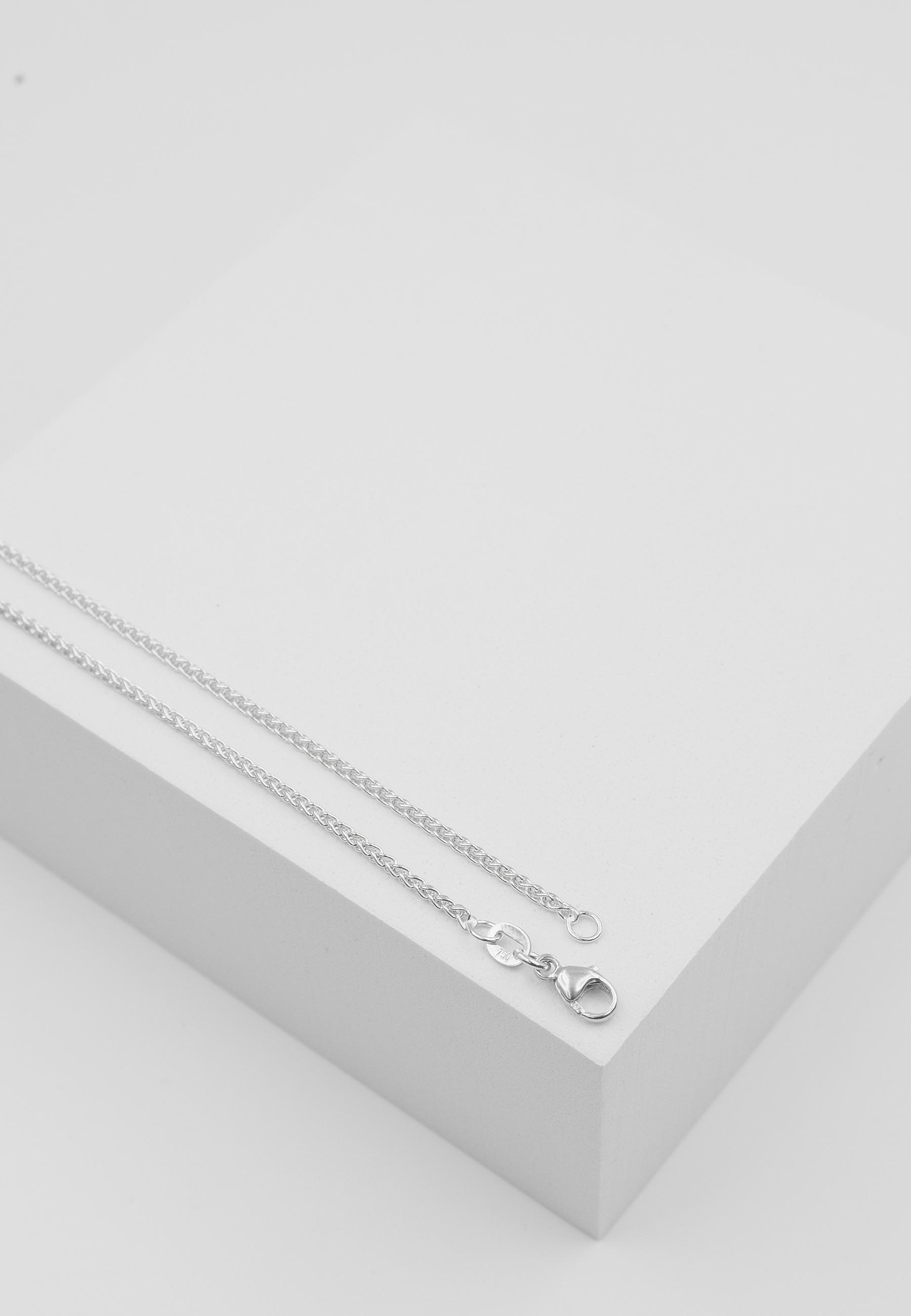 MUAU Schmuck Collier Zopf Weissgold 750, 1.65mm, 45cm