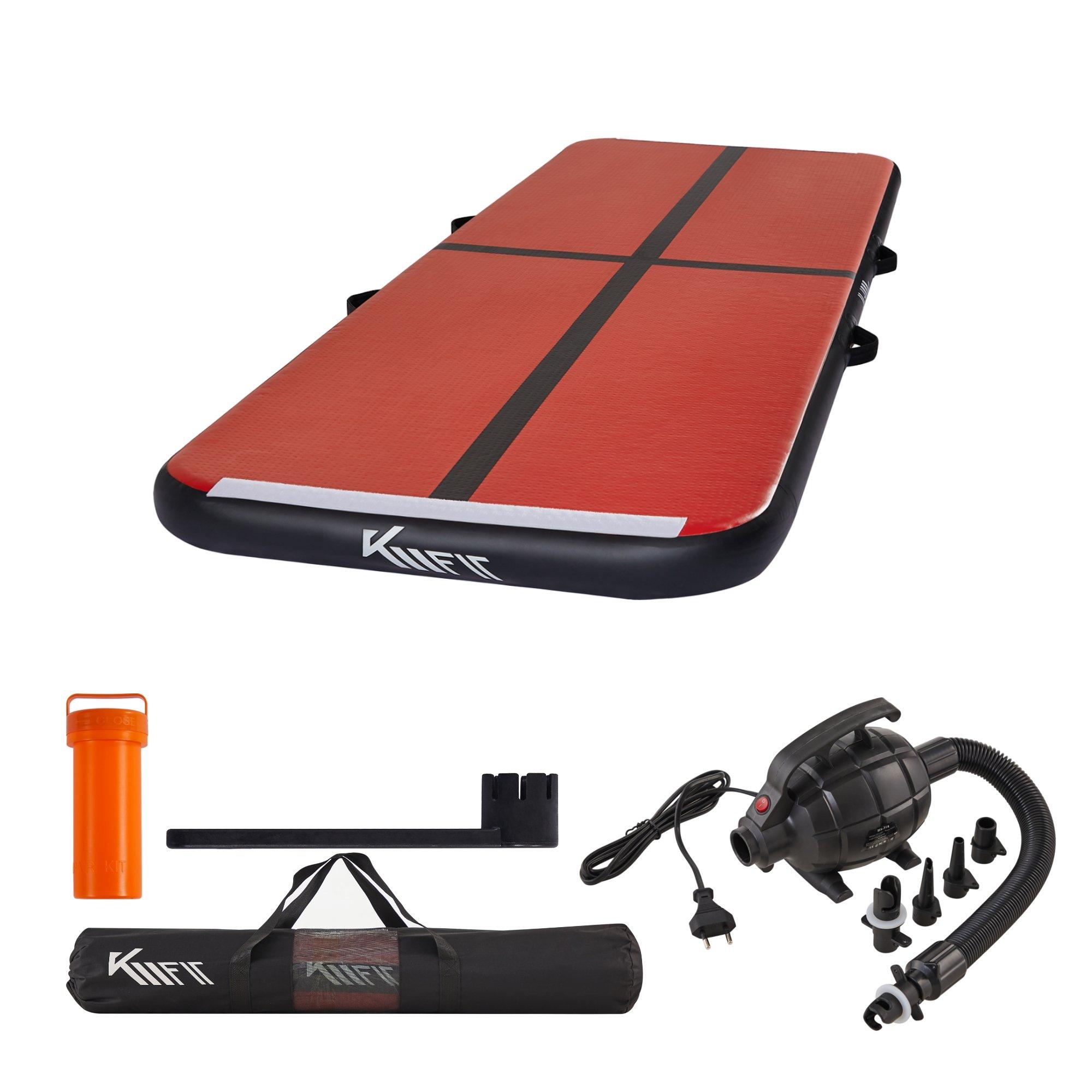 KM-Fit Turnmatte Aufblasbar Airtrack Fitness-Sport-Gymnastikmatte 4 m