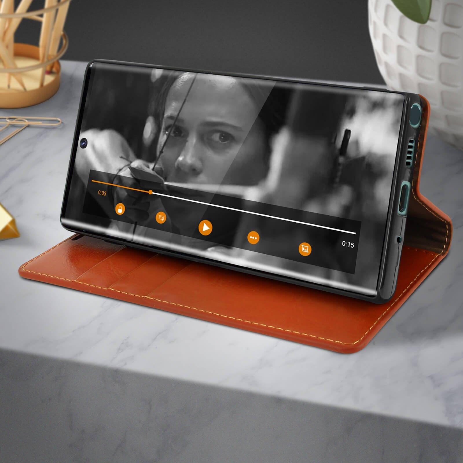Avizar Cover Leder Galaxy Note 10 Plus Kupfer