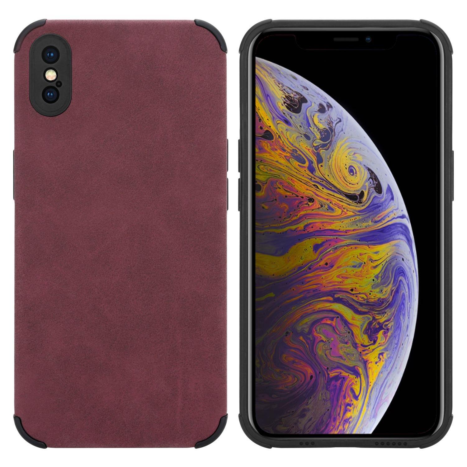 Cadorabo Hülle für Apple iPhone X XS mit Kunst-Wildleder Rückseite