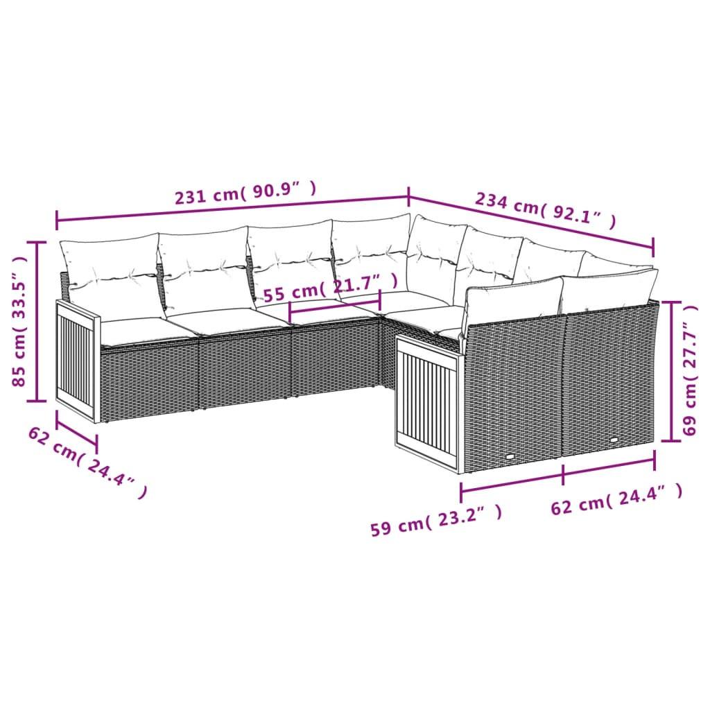 VidaXL Garten sofagarnitur poly-rattan