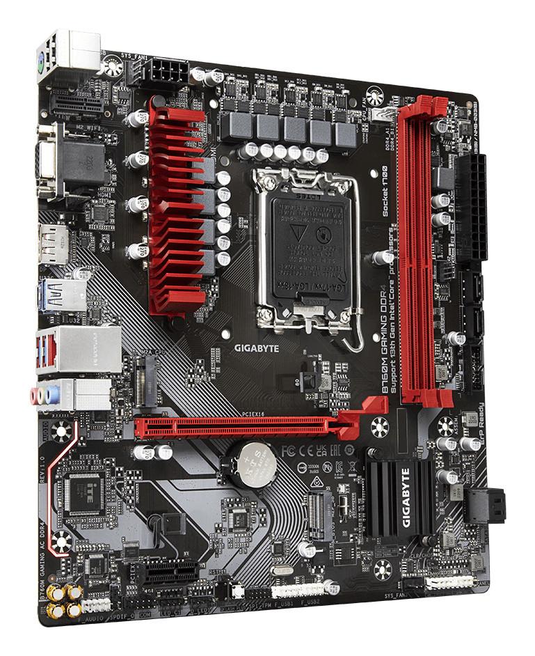 Gigabyte B760M GAMING DDR4 Motherboard - Unterstützt Intel Core 14. Generation CPUs, 6+2+1 Phasen Digital VRM, bis zu 5333MHz DDR4 (OC), 2xPCIe 4.0 M.2, 2.5GbE LAN, USB 3.2 Gen1