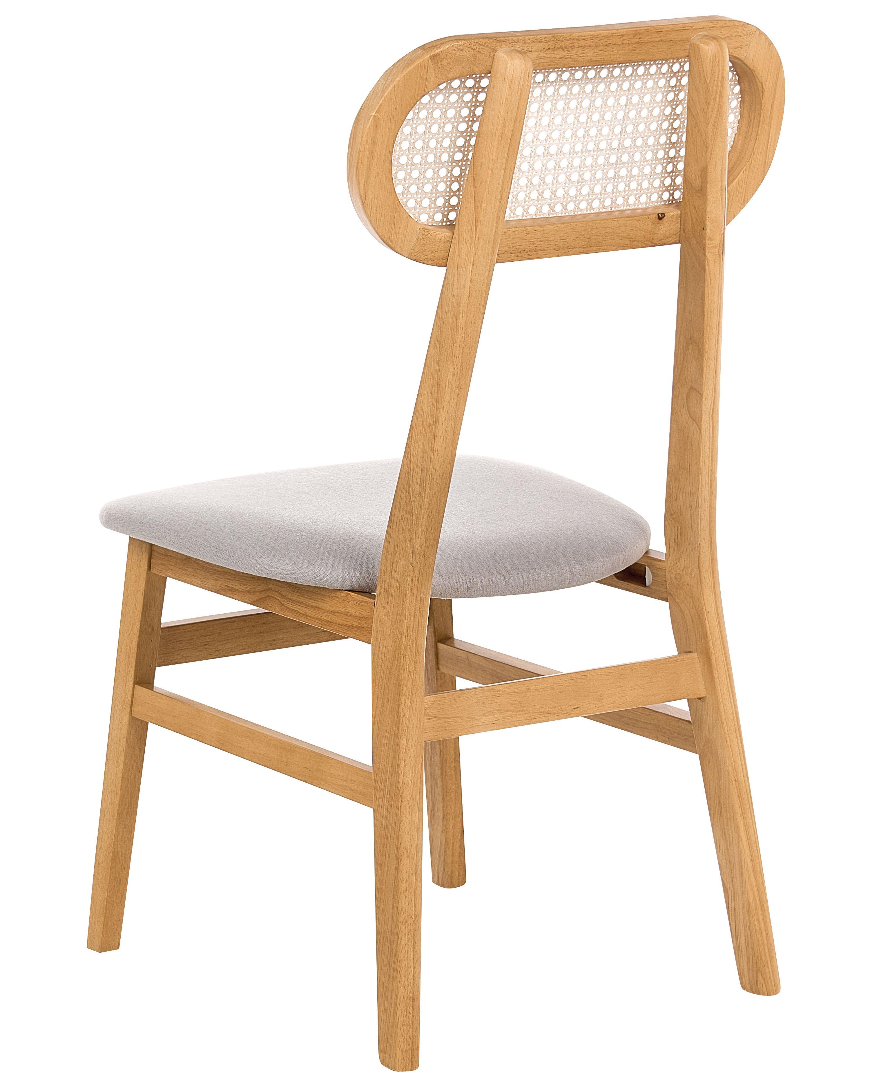 Beliani Esszimmerstuhl 2er Set aus Gummibaumholz Retro FALLON