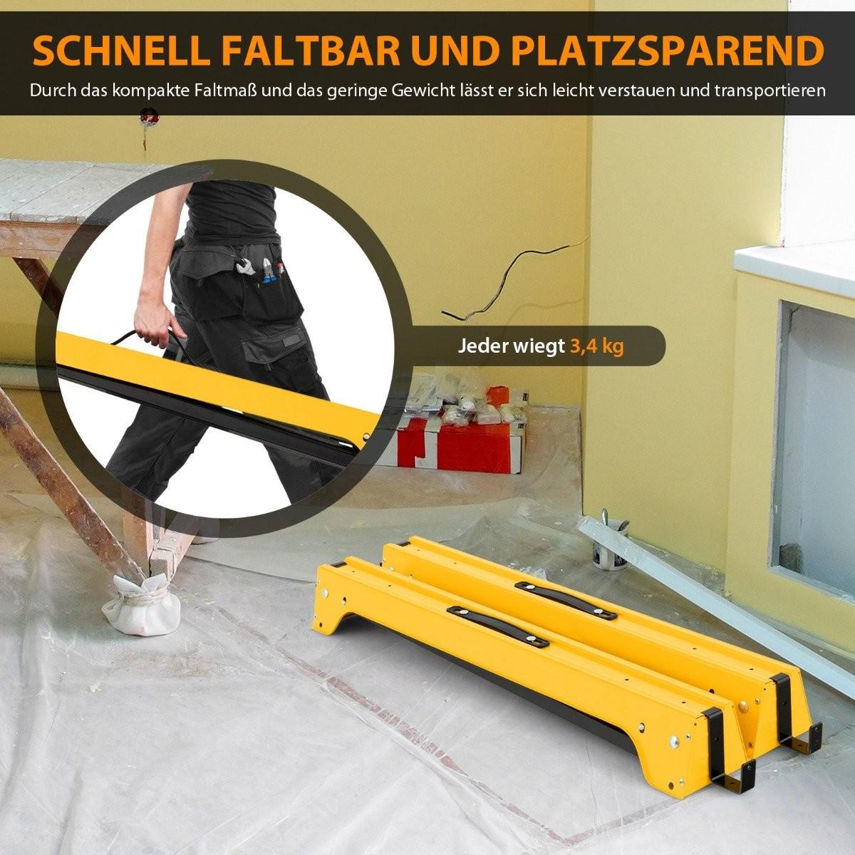 Northix 2er-Pack Zusammenklappbare Sägeböcke Kompaktes Elektrowerkzeug-Ständerpaket