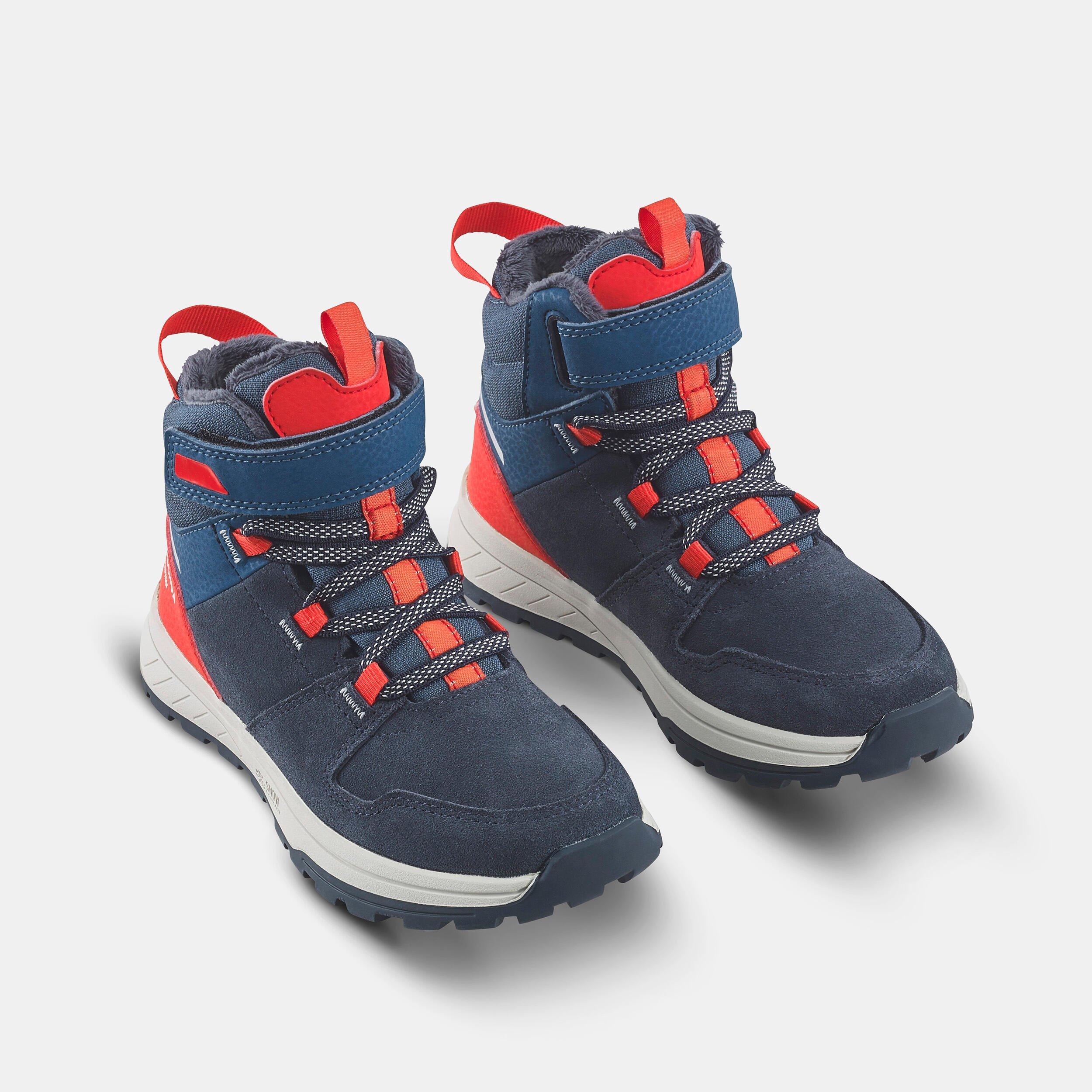 QUECHUA Winterschuhe Kinder Leder Klett warm wasserdicht - SH500