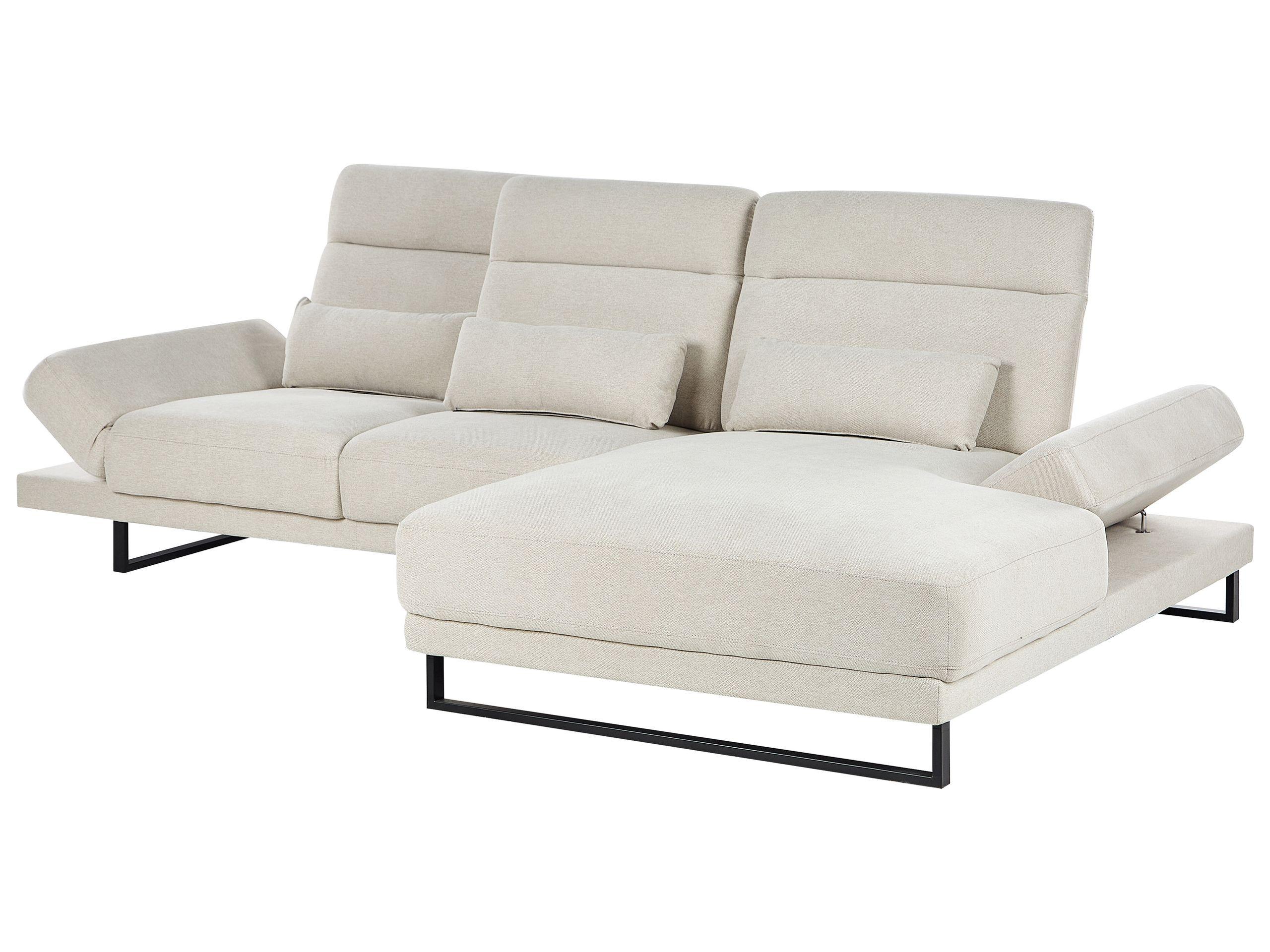Beliani Linksseitiges Ecksofa aus Polyester Modern IKAST