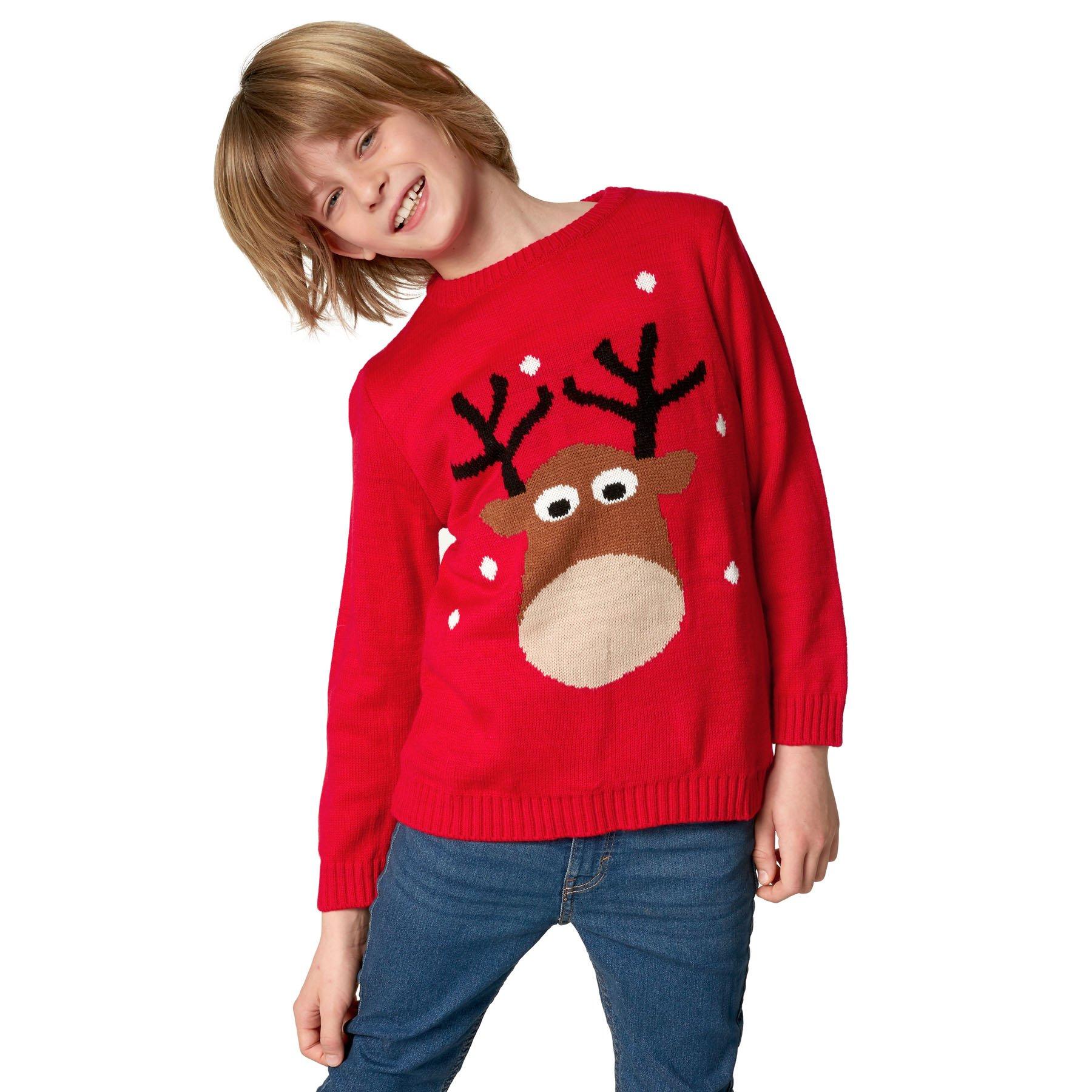 Tectake Weihnachtspullover reizendes Rentier für Kinder