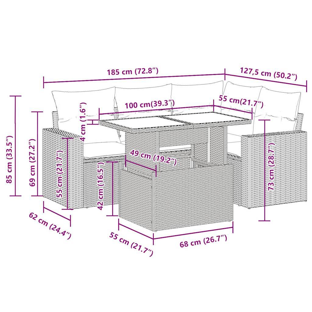 VidaXL Gartensofa set poly-rattan