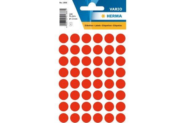 HERMA HERMA Etiketten rund 13mm 1866 leuchtrot 240 Stück