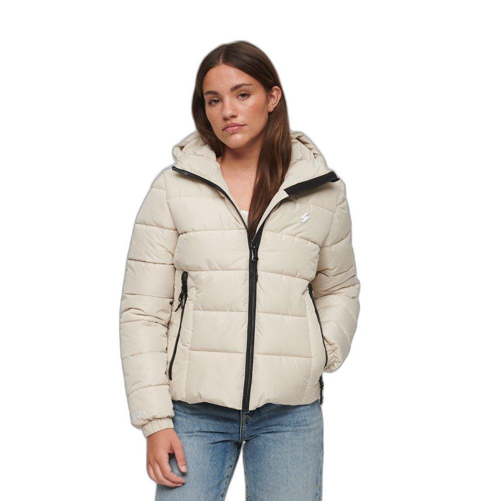Superdry daunenjacke mit kapuze, damen uperdry pirit port