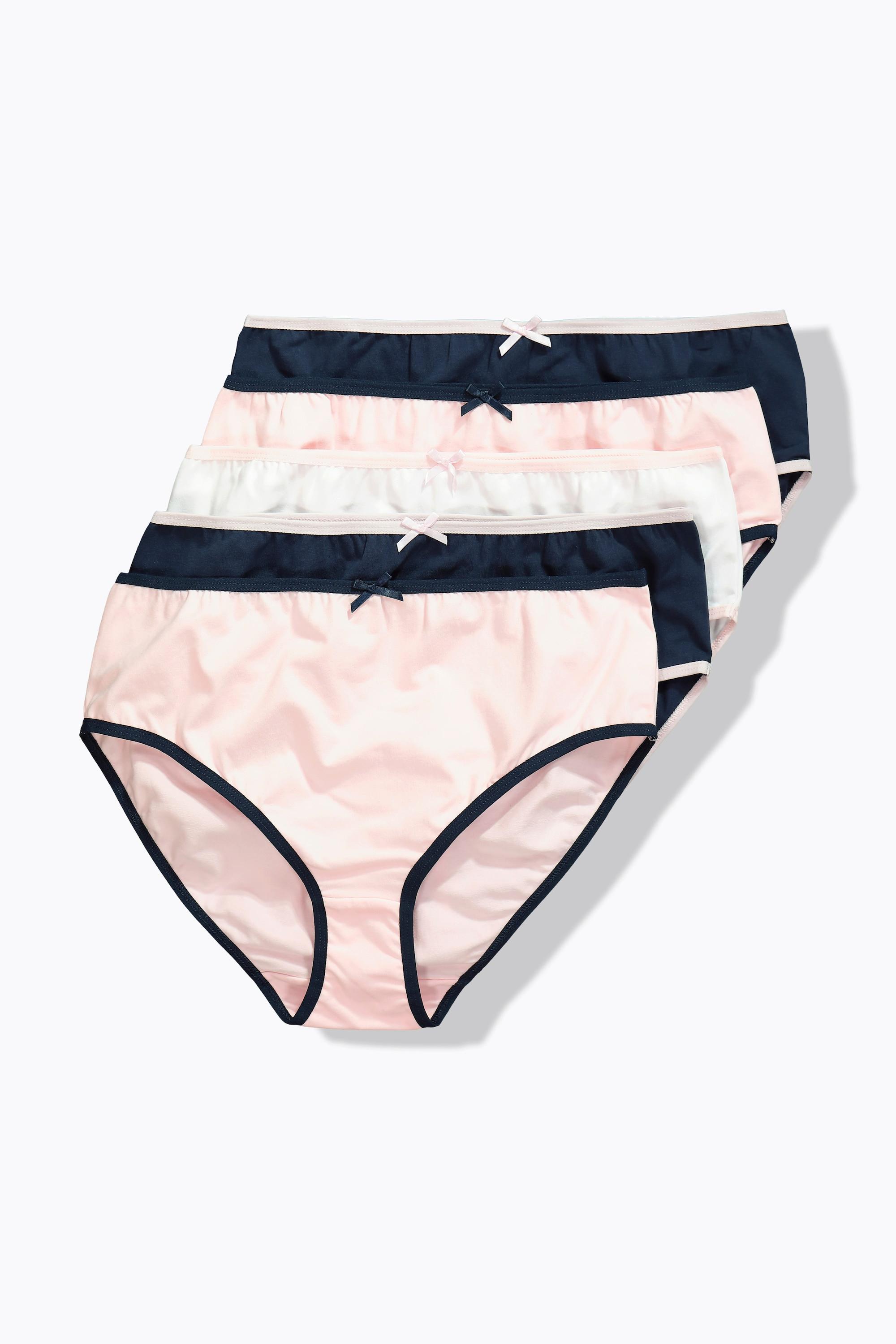 Ulla Popken Midislips, 5er-Pack, farbige Kanten