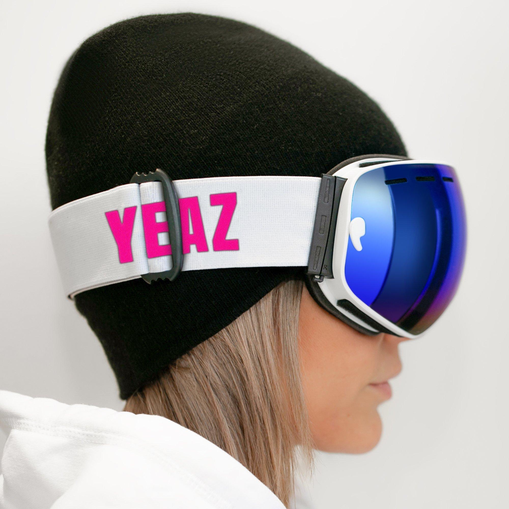 YEAZ XTRM-SUMMIT Ski- Snowboardbrille mit Rahmen blau/pink verspiegelt