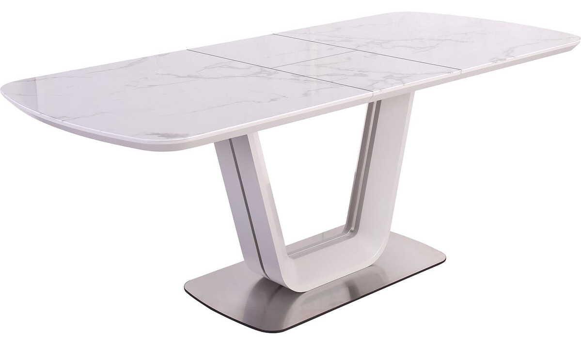 mutoni Ausziehtisch marmoroptik 200x90x77 weiss