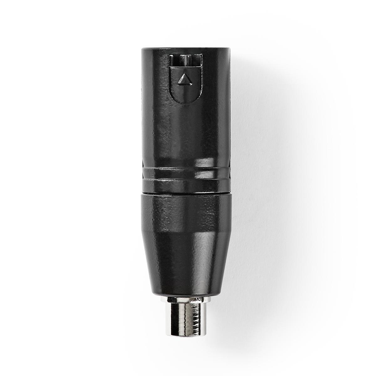 Nedis XLR Adapter | XLR 3-pin Male | RCA Female | Vernickelt | Gerade | Metall | Schwarz | 1 Stk. | Plastikbeutel