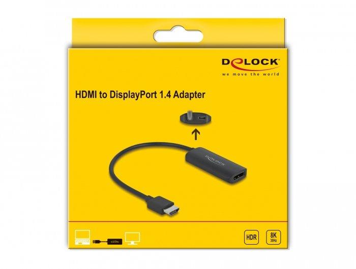 DeLock DeLOCK Adapter HDMI-A Stecker zu DisplayPort Buchse 8K