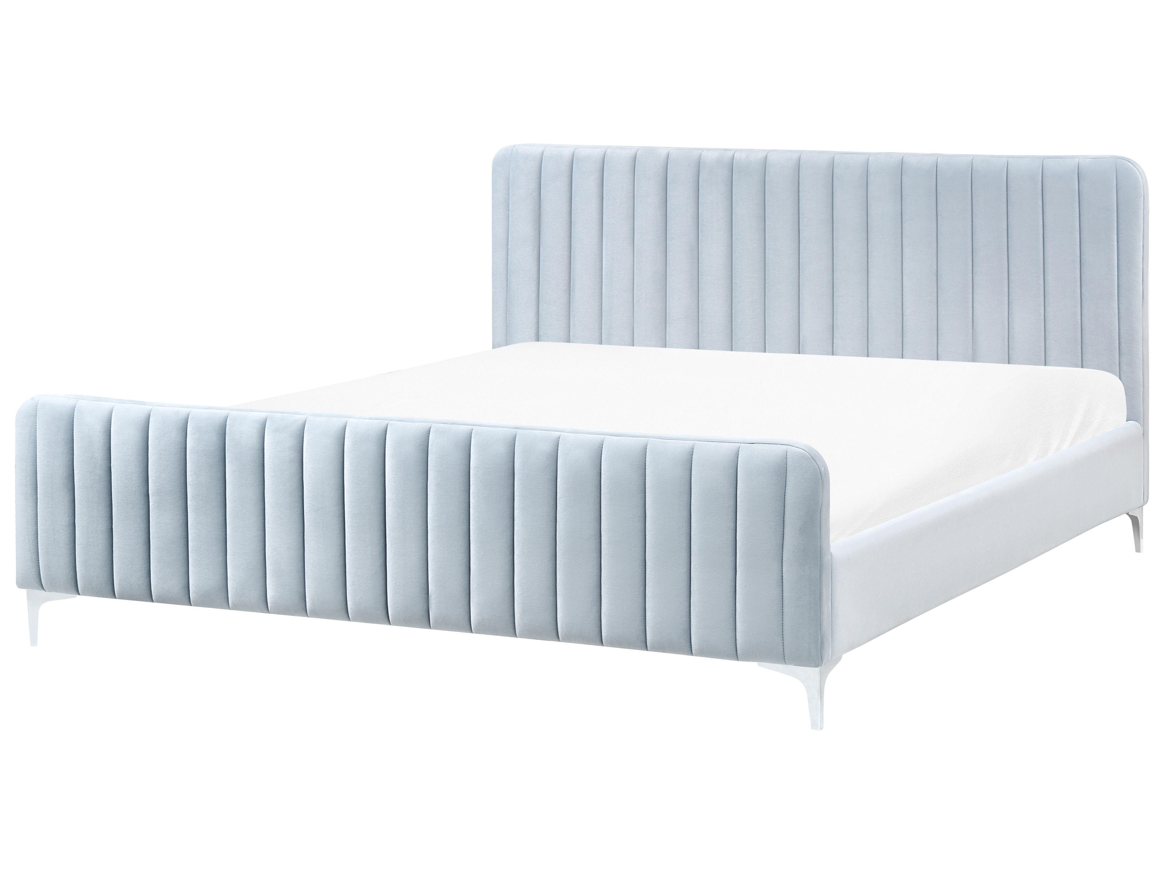 Beliani Bett mit Lattenrost aus Samtstoff Glamourös LUNAN