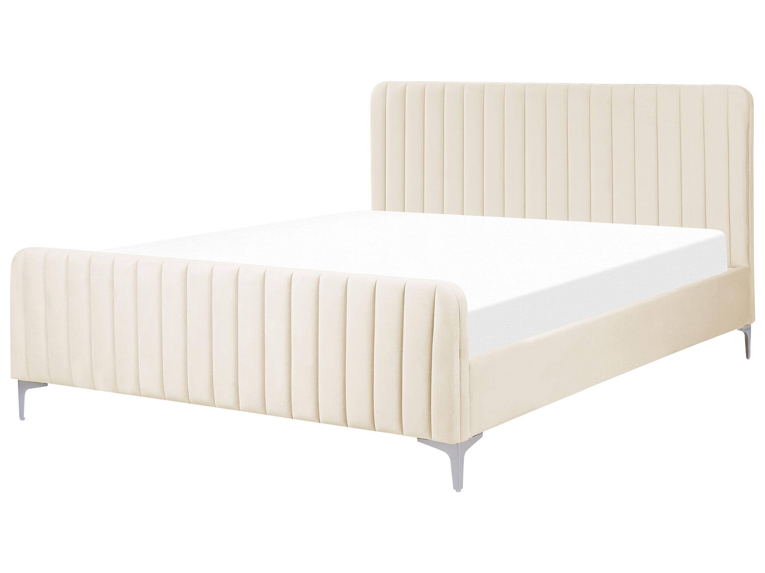 Beliani Bett mit Lattenrost aus Samtstoff Modern LUNAN
