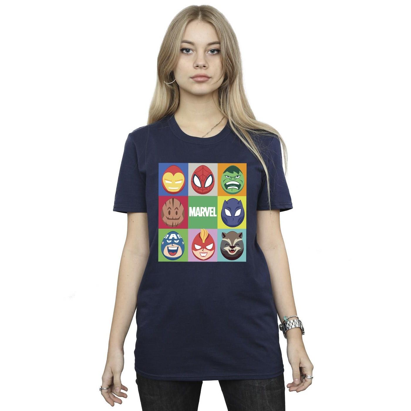 MARVEL Character Faces Print T-Shirt