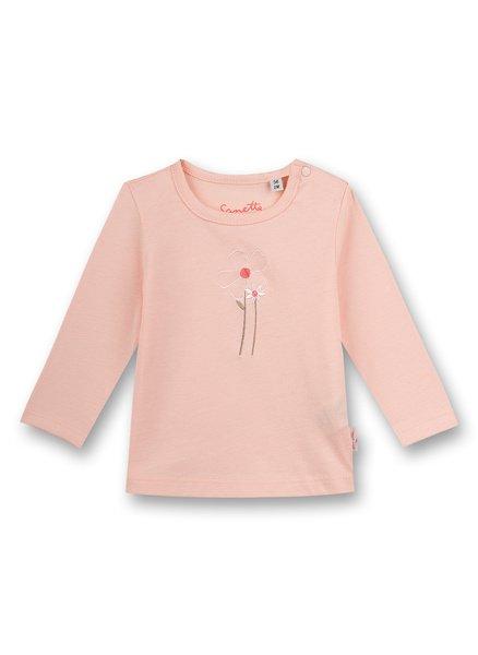 Sanetta Fiftyseven Baby Mädchen-Shirt langarm Rosa Free Bird
