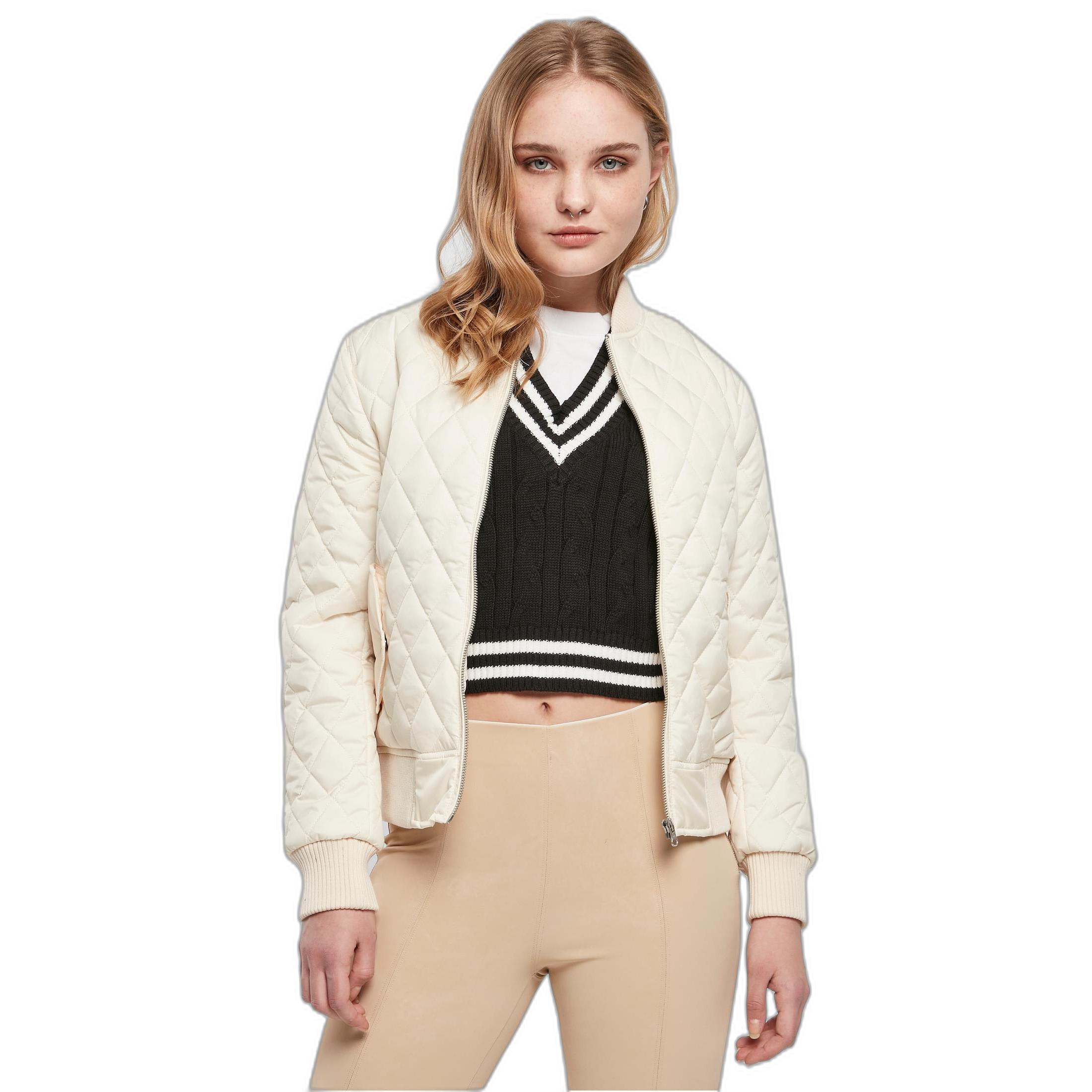 URBAN CLASSICS nylon-daunenjacke mit rautenmuster, damen