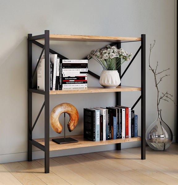 VCM Holz Metall Aufbewahrung Stand Regal Bücherregal Deko Bücher Standregal Insasi 2