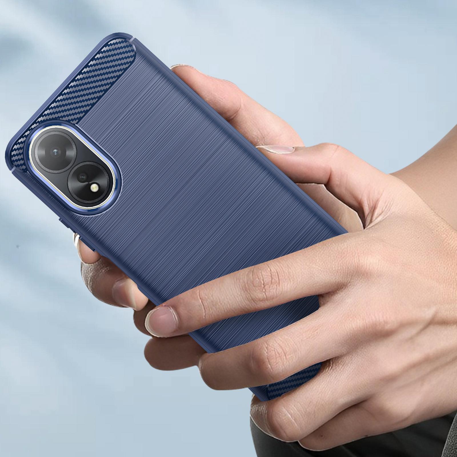 Avizar Carbon Hülle Oppo A38 Blau