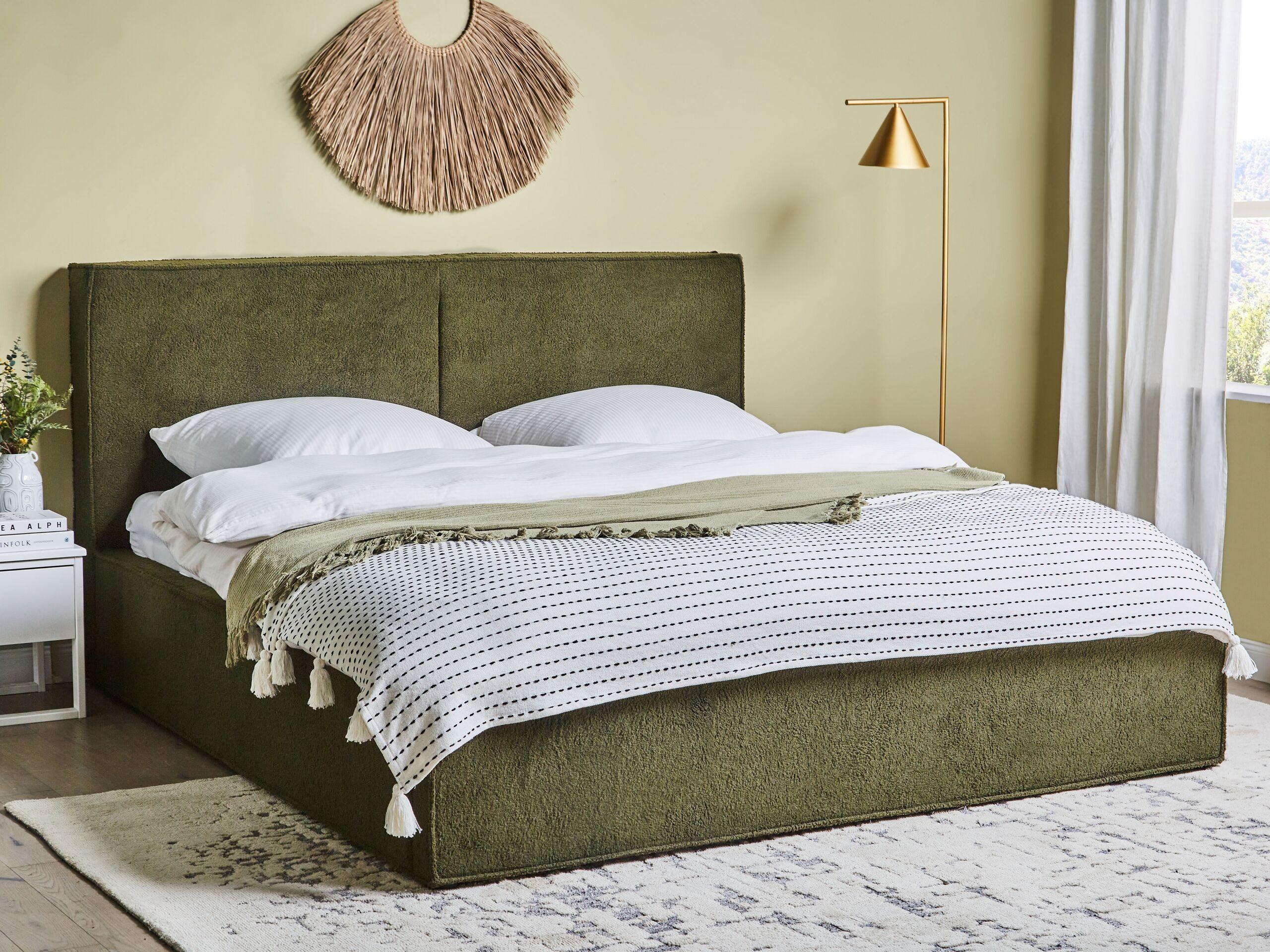 Beliani Bett mit Stauraum aus Bouclé Modern MOISSAC