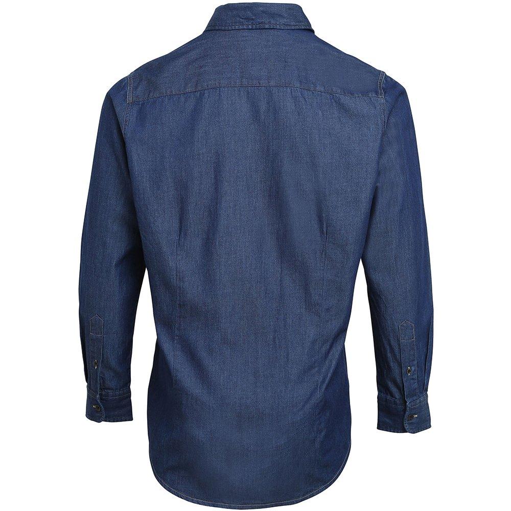 PREMIER Langarm Denim Hemd mit Kontrastnaht