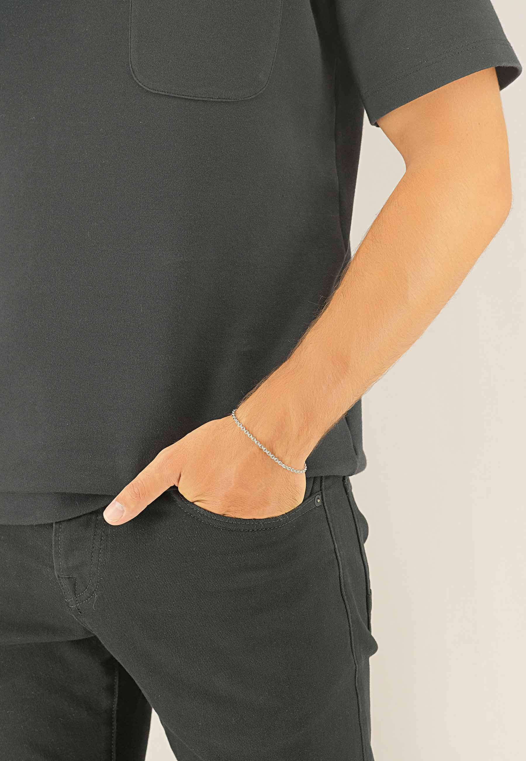 MUAU Schmuck Bracelet Rundanker Weissgold 750, 3.1mm, 19cm