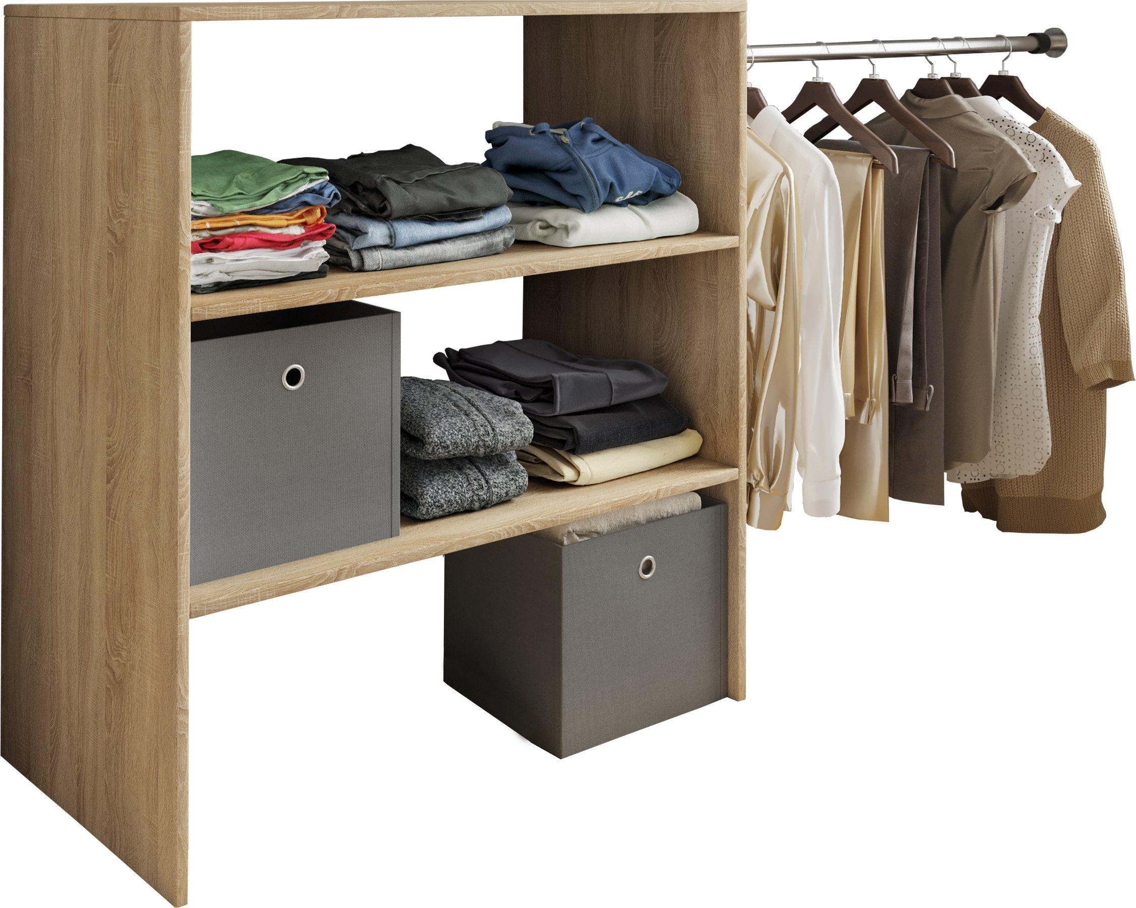 VCM Holz Offener Kleiderschrank begehbarer Kleiderregal Dachschrägen Regal Dacho ll