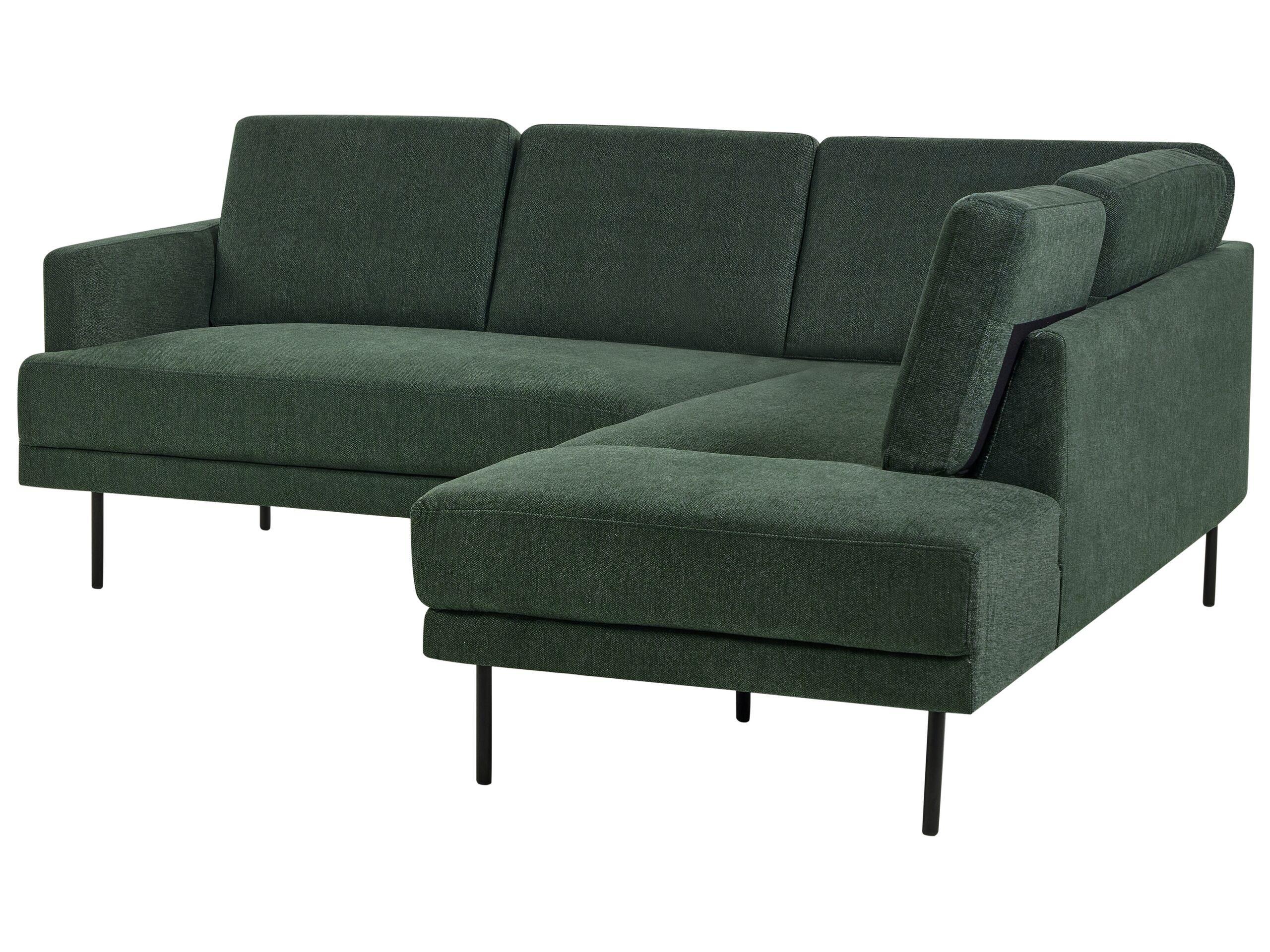 Beliani Linksseitiges Ecksofa aus Polyester Minimalistisch BREDA