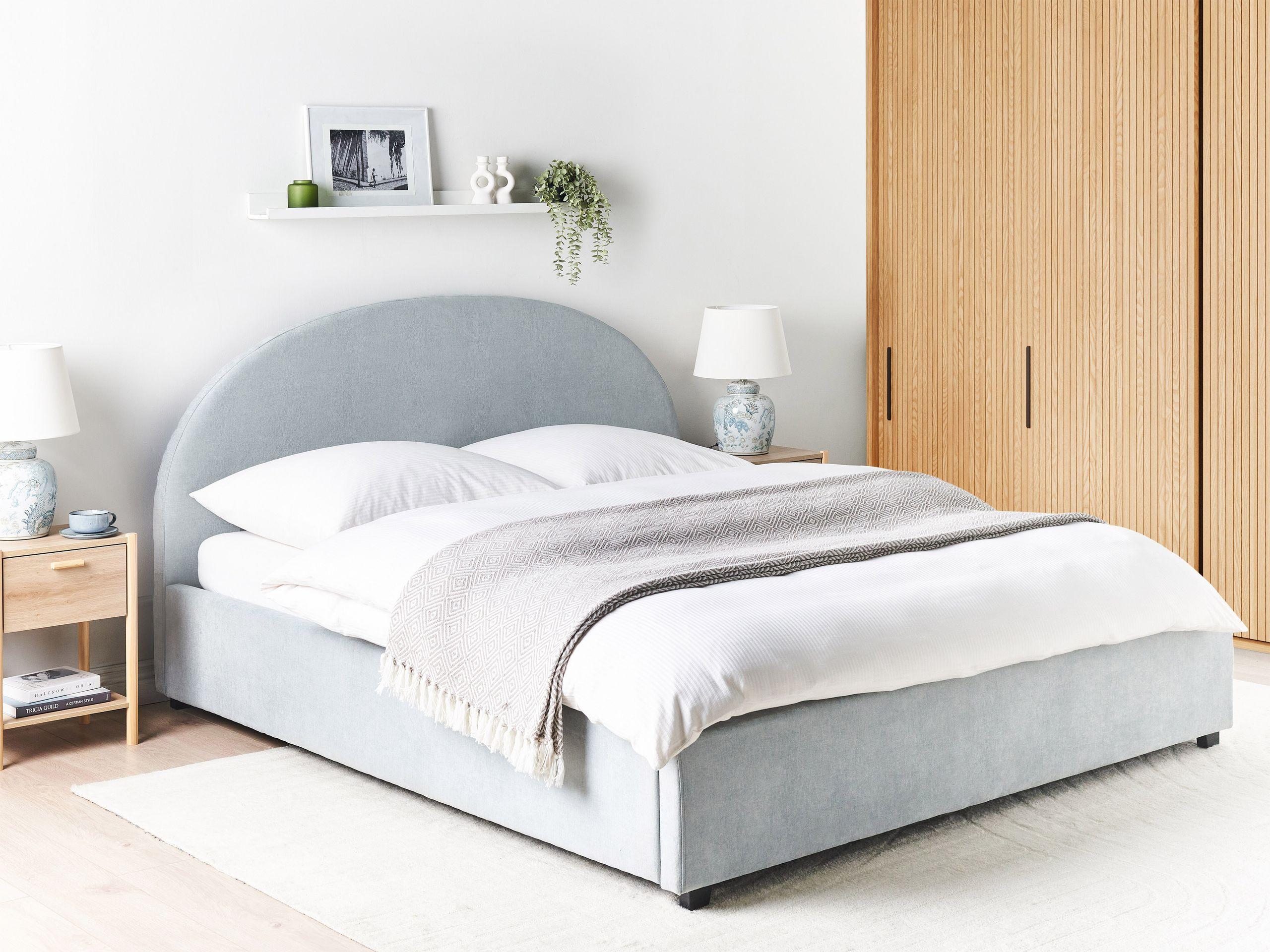 Beliani Bett mit Stauraum aus Polyester Retro VAUCLUSE