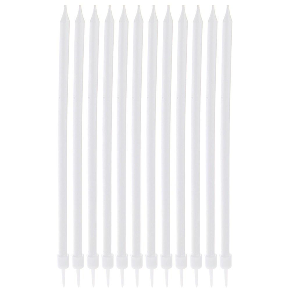 Orion 12 langee Tortenkerzen mit Halter, 14,5 cm