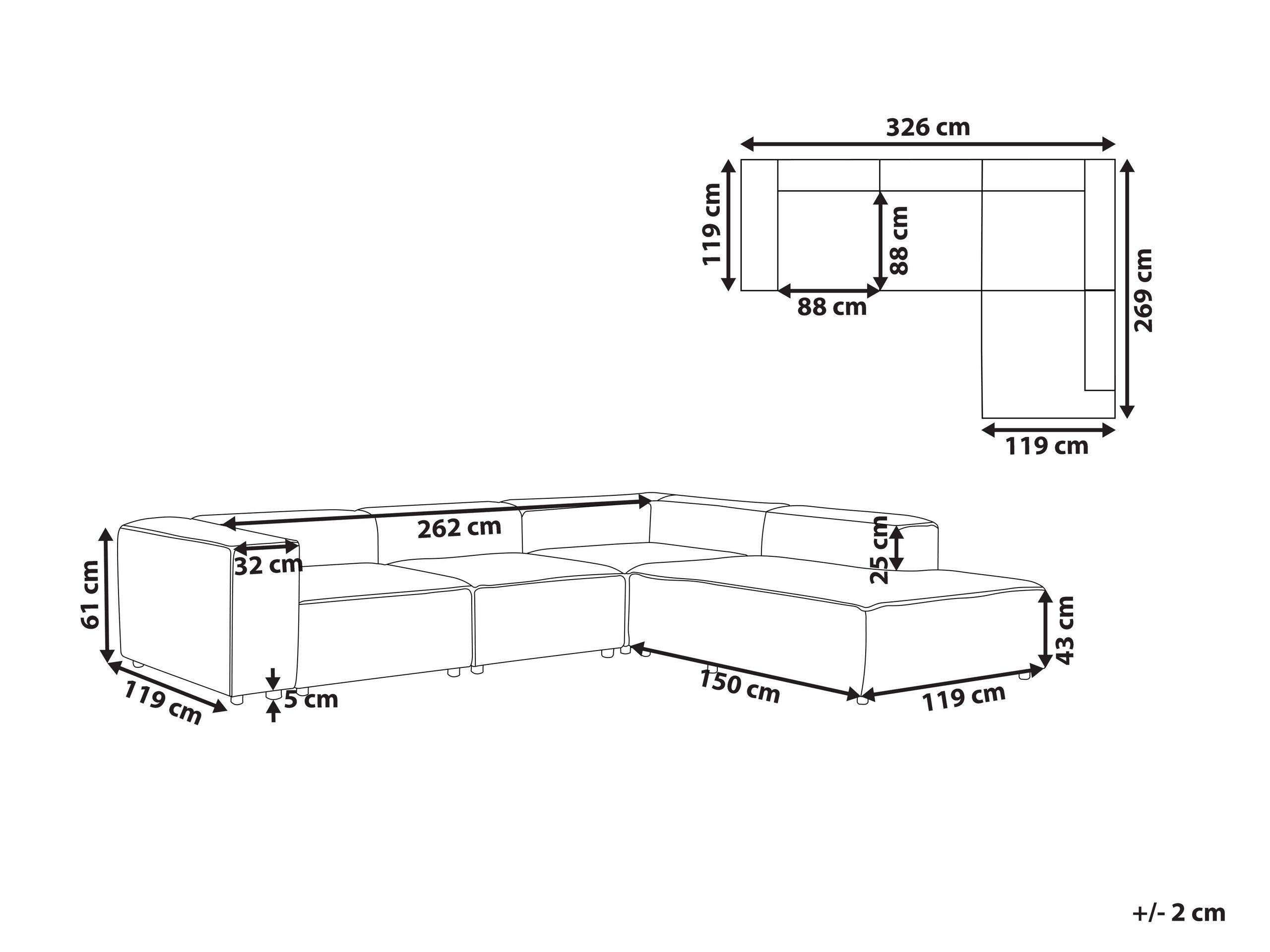 Beliani Ecksofa aus Bouclé Modern APRICA