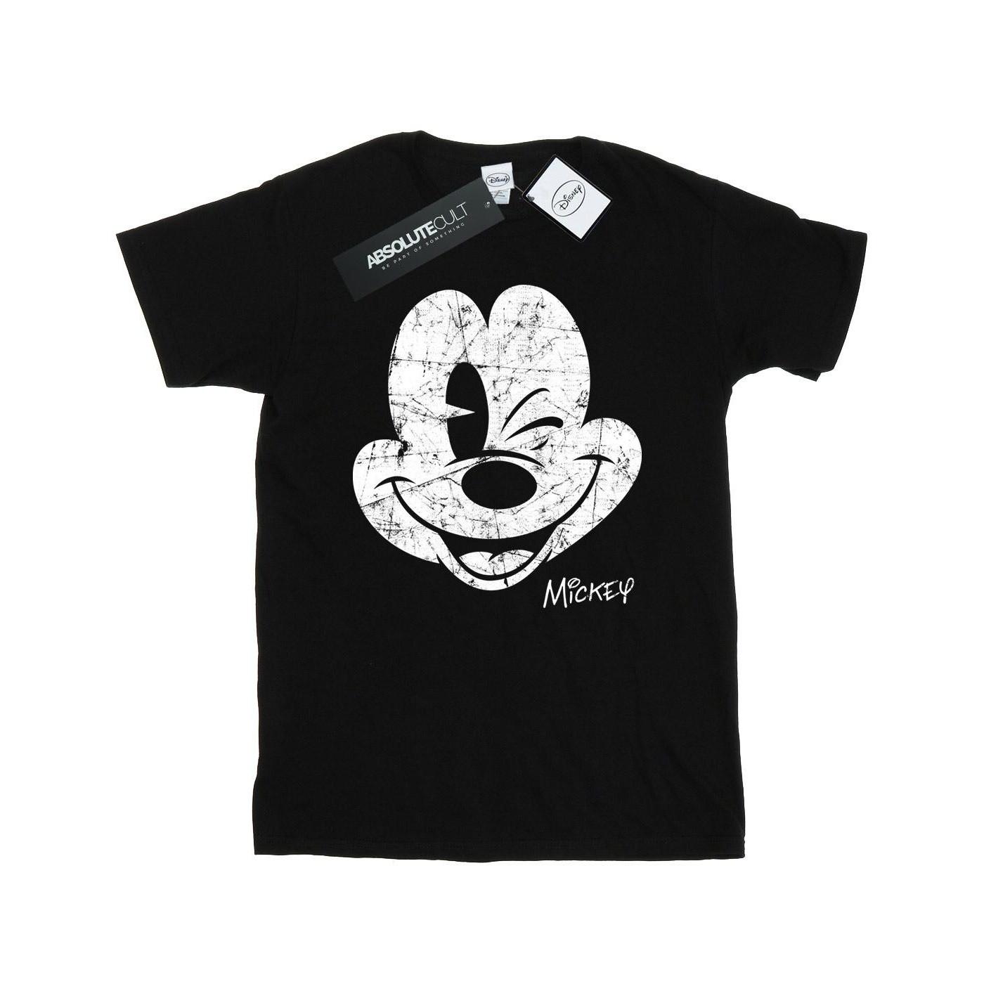 Disney Mickey Mouse Distressed Face T-Shirt