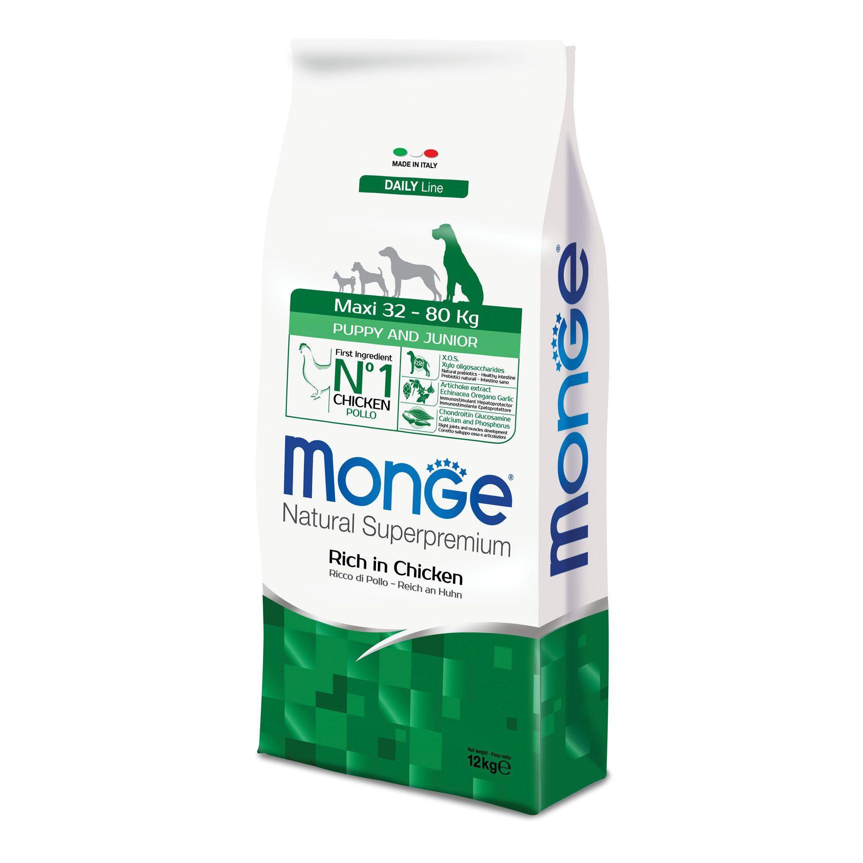 Monge Daily Line Puppy und Junior Maxi Huhn