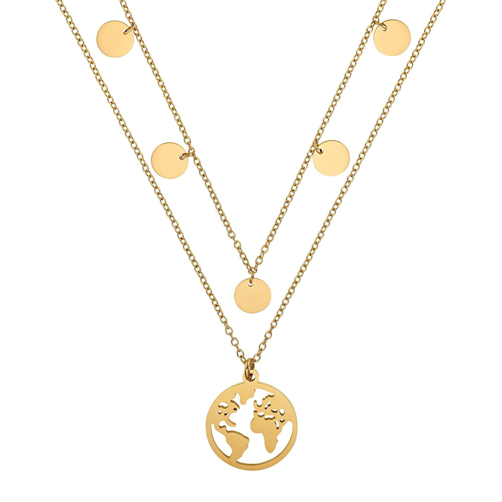 Heideman Weltkette mit 5 Plättchen poliert