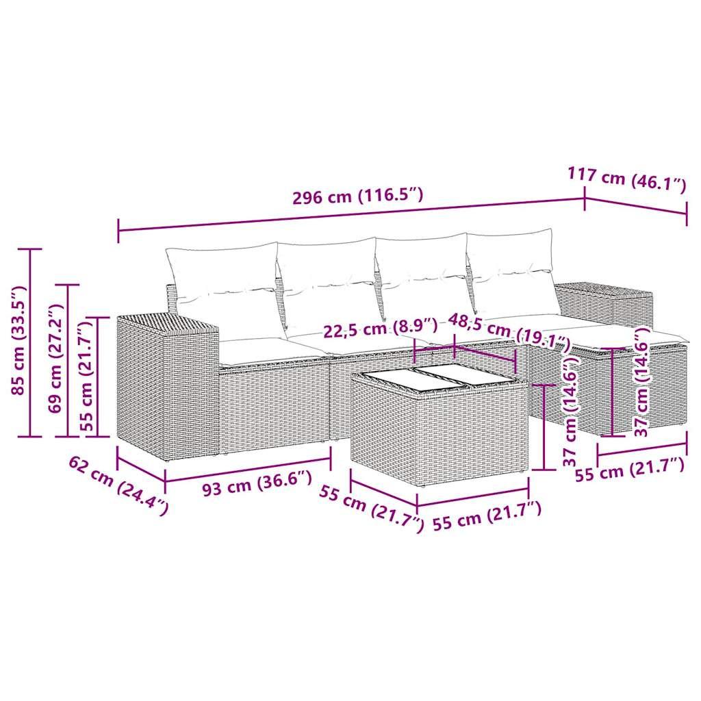 VidaXL Gartensofa set poly-rattan